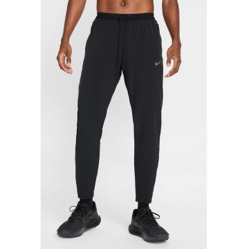 Pantaloni cu snur in talie si tehnologie Dri-fit - pentru alergare - Negru/Argintiu