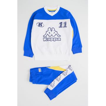 Trening cu model logo si talie elastica Capsule - Alb/Galben/Albastru royal