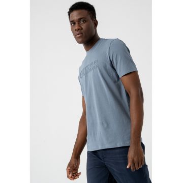 Tricou cu logo in relief - pentru antrenament - Albastru pastel