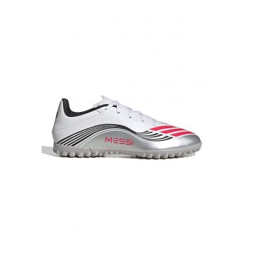 adidas Sportswear - Pantofi pentru fotbal F50 Messi Club - Rosu/Gri deschis