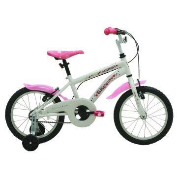 Bicicleta copii Tec Angel, culoare alb, roata 16  , cadru din otel