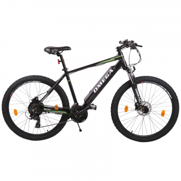 Bicicleta electrica Omega Liohult 27.5  , negru verde alb - RESIGILATA