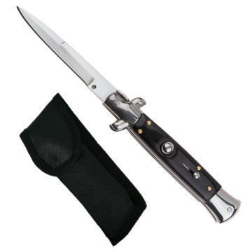 Briceag automat DEPOX , Sicilian Helper, otel inoxidabil, 22 cm, negru, husa inclusa
