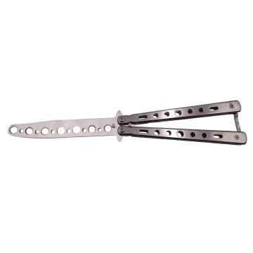 Briceag de antrenament DEPOX , model fluture, Distortion. otel, 22.5 cm, Argintiu