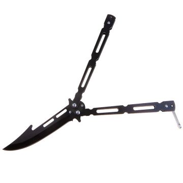 Briceag fluture DEPOX , Modern Blade, otel inoxidabil, 22 cm, negru