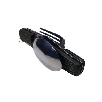 Briceag multifunctional pentru camping DEPOX , otel inoxidabil, 20 cm, negru