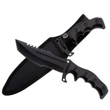 Cutit de vanatoare DEPOX , Element, 30.5 cm, otel inoxidabil, Negru