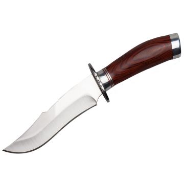 Cutit de vanatoare DEPOX, Fancy Blade, 25.5 cm, argintiu, teaca inclusa