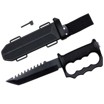 Cutit de vanatoare DEPOX , Juggernaut Assault, 31 cm, otel inoxidabil, negru