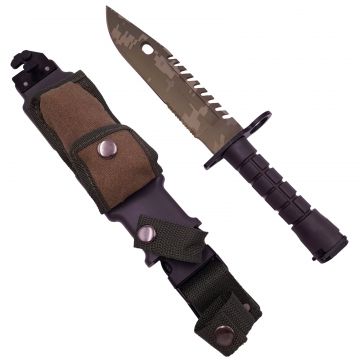 Cutit de vanatoare DEPOX , Jungle Blade, 32.5 cm, camuflaj, teaca inclusa
