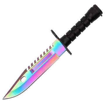 Cutit de vanatoare DEPOX , Rainbow Rambo, 32.5 cm, multicolor, teaca inclusa