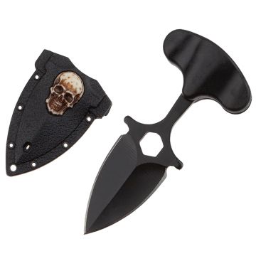 Cutit tactic de camping DEPOX , Death Valley, 8 cm, negru, teaca inclusa