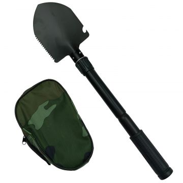 Lopata pliabila DEPOX , camping si drumetii, neagra, 42 cm, husa inclusa