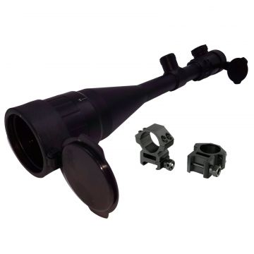 Luneta Airsoft DEPOX , 6-24X50, tinta cu fascicul LED, metalic, 39.5 cm, inele prindere montura incluse, negru