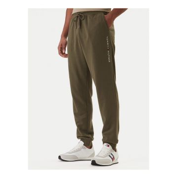 Pantaloni de trening din amestec de bumbac cu snur in talie si buzunare