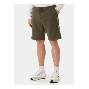 Pantaloni scurti de trening din amestec de bumbac cu buzunare si snur in talie