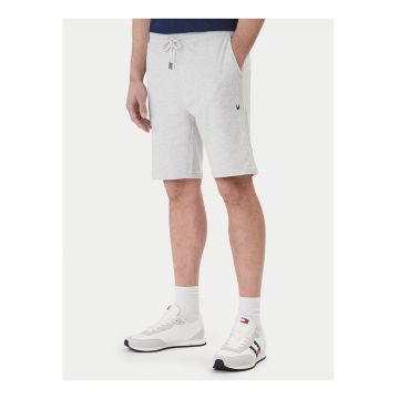 Pantaloni scurti de trening din amestec de bumbac cu talie elastica - snur si buzunare