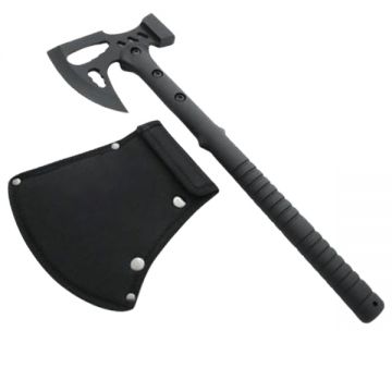 Topor DEPOX , Unleashed Viking, otel inoxidabil, negru, 42 cm, teaca inclusa