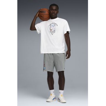 Tricou de bumbac pentru baschet The ATW Dylan - Alb/Negru/Albastru deschis