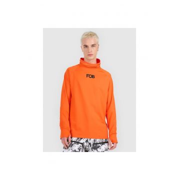 Bluza sport barbati -  termica - guler rulat - uscare rapida - portocalie - poliester