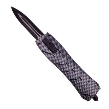 Briceag automat de vanatoare DEPOX , PVC, Futuristic Blade, 23 cm, gri