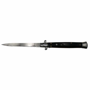 Briceag automat, Italian Blade, Stiletto, otel inoxidabil, negru, 33 cm