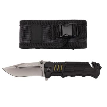 Briceag de vanatoare DEPOX , General Blade, otel inoxidabil, 20.5 cm, negru, teaca inclusa