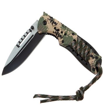 Briceag de vanatoare DEPOX , Only Comando, otel inoxidabil, 21 cm, camuflaj