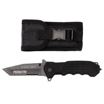 Briceag de vanatoare DEPOX , Predator Blade, otel inoxidabil, 22.5 cm, negru, teaca inclusa