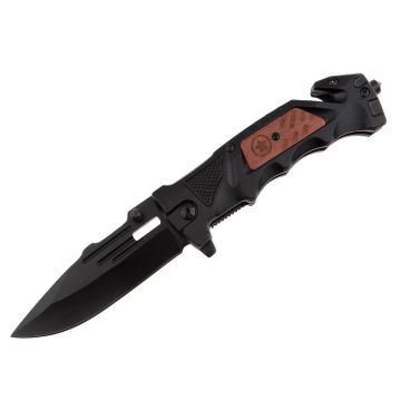Briceag de vanatoare DEPOX , True Blade, otel inoxidabil, 23 cm, negru