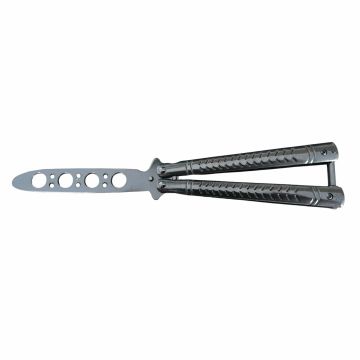 Briceag fluture antrenament DEPOX , otel inoxidabil, Bullet Blade, 22 cm, argintiu