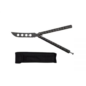 Briceag fluture antrenament, metal, 27 cm, husa inclusa