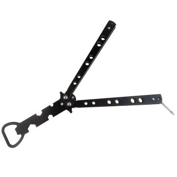Briceag fluture de antrenament DEPOX, model deschizator capace, At Your Service, negru, 20.5 cm