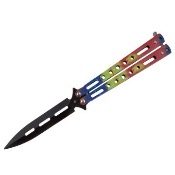 Briceag fluture de antrenament DEPOX , Romanian Spirit, otel inoxidabil, 22.5 cm, multicolor