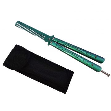 Briceag fluture de antrenament DEPOX , tip pieptan, Warrior Pace, 23.5 cm, verde