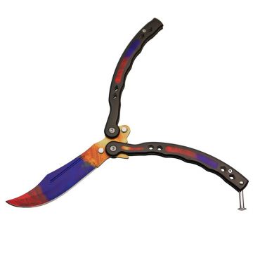 Briceag fluture de antrenament DEPOX , Tri-Elements, otel inoxidabil, 24.5 cm, multicolor