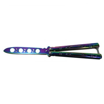 Briceag fluture DEPOX , Rainbow Strike, pentru antrenament, 21.5 cm
