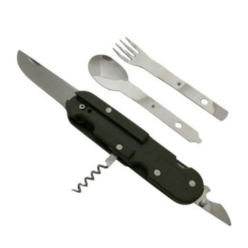 Briceag multifunctional DEPOX , Outdoor Legion, otel inoxidabil, 6 functii, kaki, 20 cm