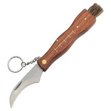 Briceag pentru ciuperci DEPOX , Pilzliebhaber, otel inoxidabil, lemn, 21 cm, maro