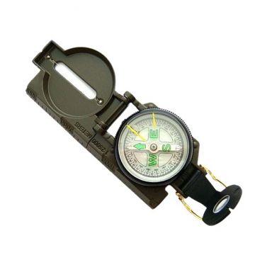 Busola metalica Depox , World Seeker, 17 cm, lupa inclusa, verde