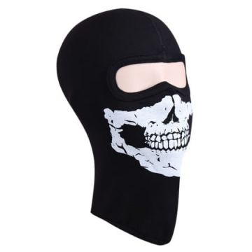 Cagula unisex DEPOX , Adventure Skull, bumbac, marime universala, imprimeu schelet, neagra