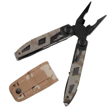 Cleste multifunctional DEPOX , Outdoor Specialist, otel inoxidabil, 16 functii, 21.5 cm, bej, husa inclusa
