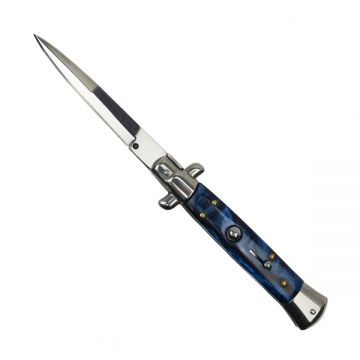 Cutit automat Blue Marble, lama stiletto, 23 cm