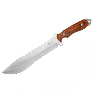 Cutit de vanatoare, 38 cm, maro, teaca inclusa