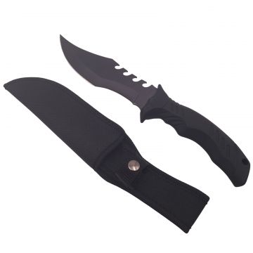 Cutit de vanatoare DEPOX , Comando Blade, 28.5 cm, otel inoxidabil, negru, teaca inclusa