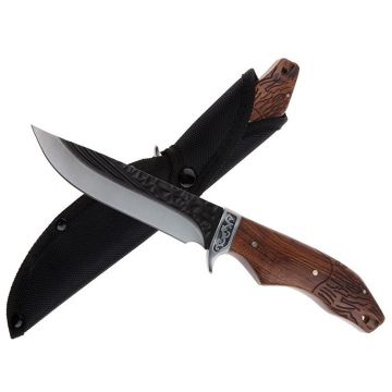 Cutit de vanatoare DEPOX , Lion Blade, 25 cm, otel inoxidabil, maro, teaca inclusa
