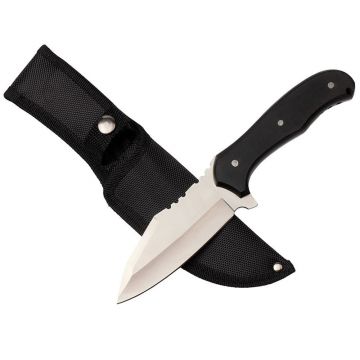 Cutit de vanatoare DEPOX , Old Future, otel inoxidabil, 25 cm, negru, teaca inclusa