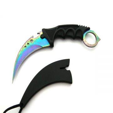 Cutit de vanatoare DEPOX , Rainbow Fade, 19 cm, otel, multicolor