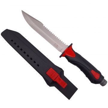 Cutit de vanatoare DEPOX , Survival Blade, otel inoxidabil, 34.5 cm, negru, teaca inclusa