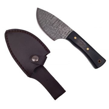 Cutit de vanatoare DEPOX , Tribal Chief, 20 cm, otel inoxidabil, negru, teaca piele ecologica